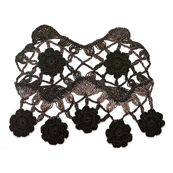 תרשים סריגה במסרגה אחת מוטיב פרחים