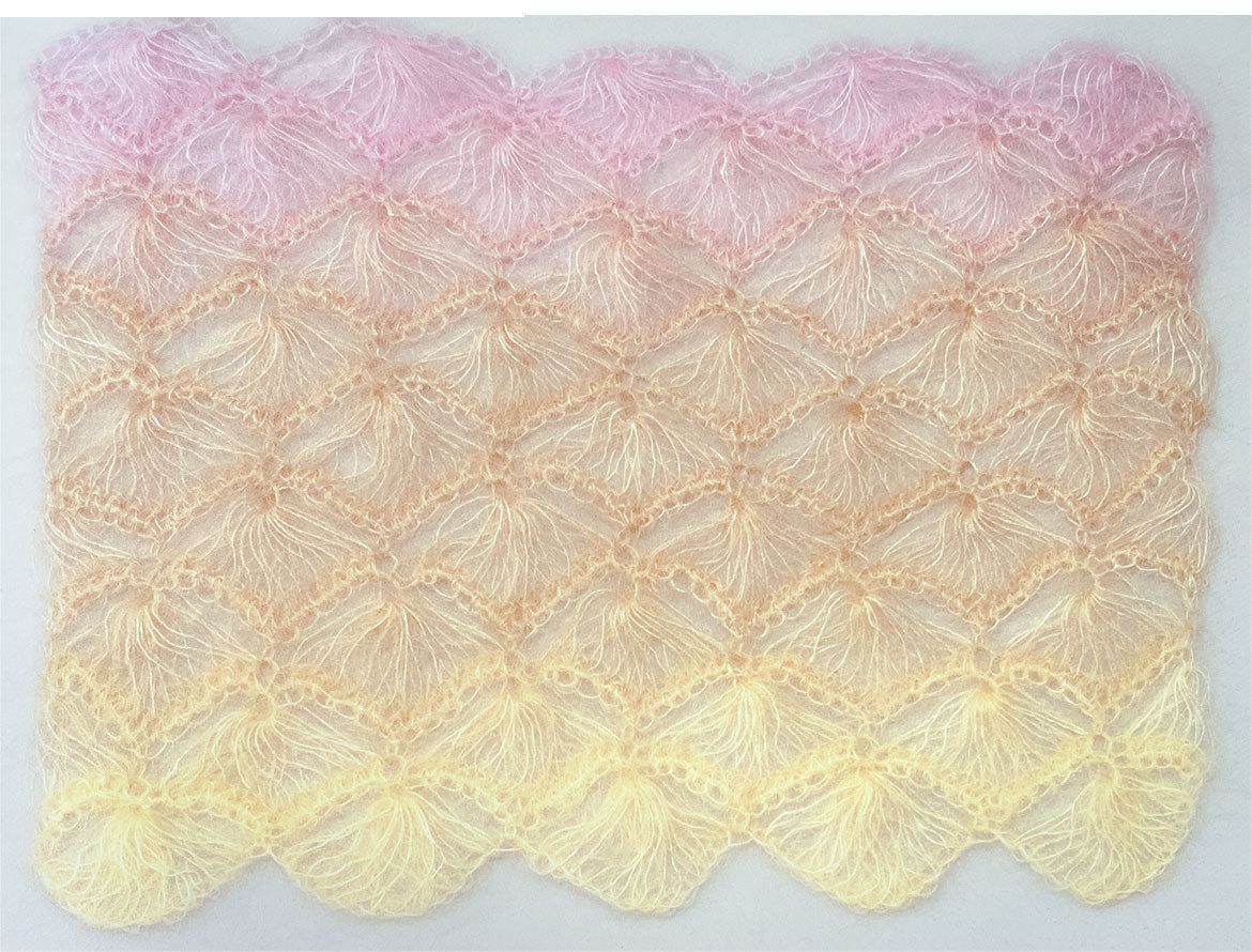 תרשים סריגת תחרה במסרגה אחת