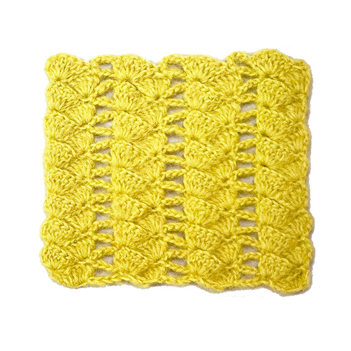 תרשים סריגה במסרגה אחת מניפות באלכסון