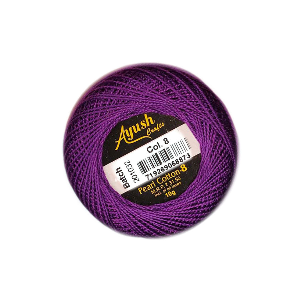 חוט 8 לרקמה וסריגת כיפות PEARL COTTON