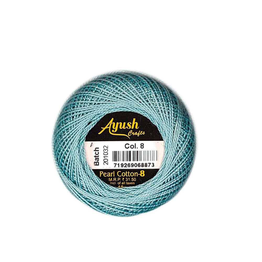 חוט 8 לרקמה וסריגת כיפות PEARL COTTON