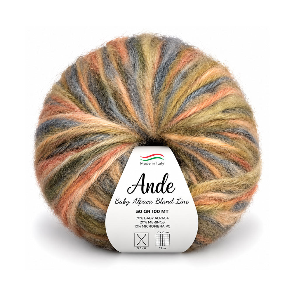 צמר בייבי אלפקה ומרינו ANDE PRINT 50g/100m