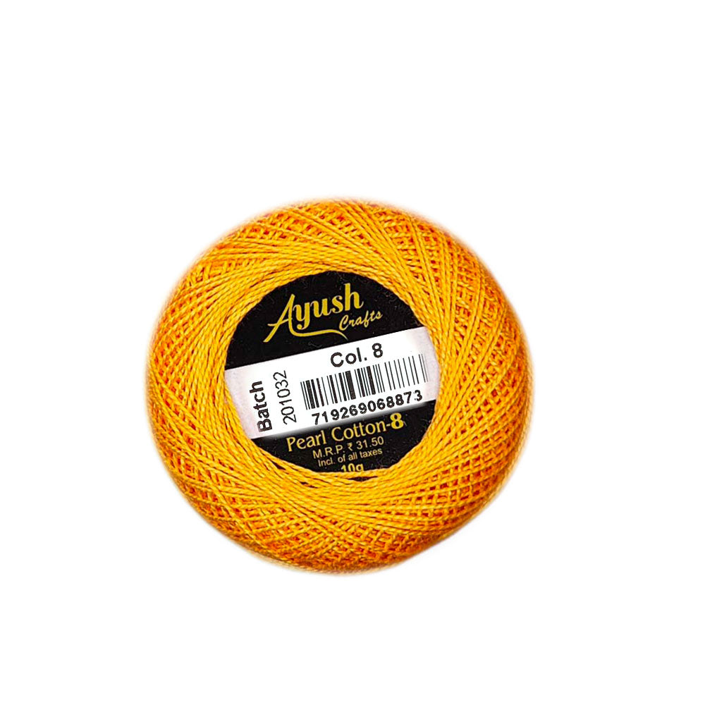 חוט 8 לרקמה וסריגת כיפות PEARL COTTON