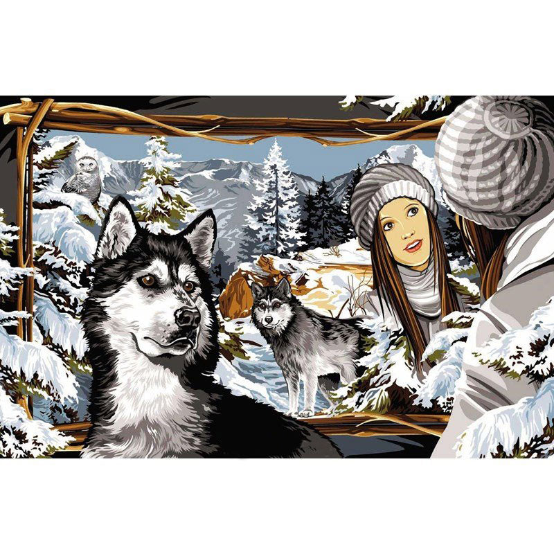 גובלן לרקמה עם ציור מודפס בגודל 75X110 ס״מ 163.4323