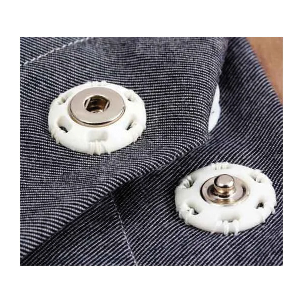 לחצניות תפירה 21.5 מ"מ לבן/שחור, 4 זוגות