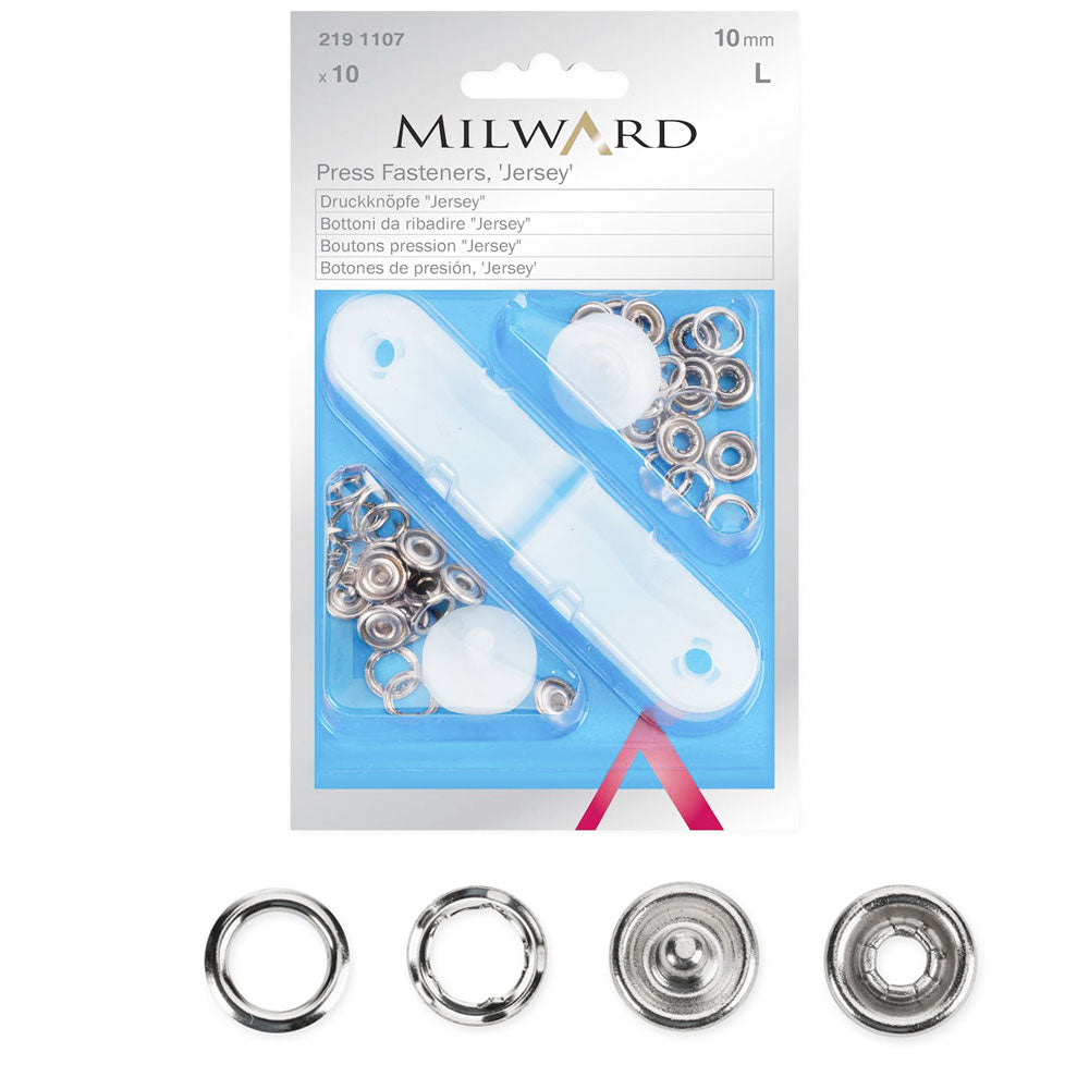 לחצניות כסף 10 מ״מ לבדים קלים