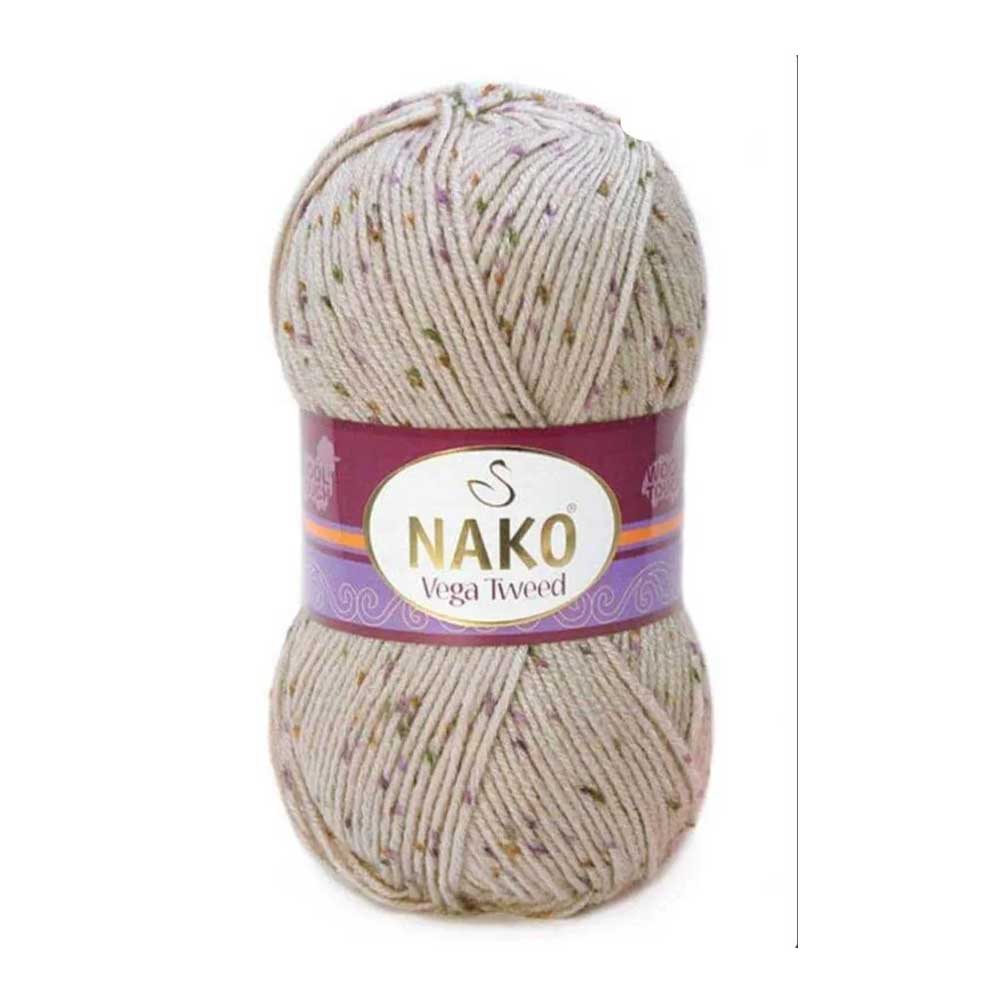 צמר טוויד עם נגיעות עדינות של צבע למסרגות 4-6 VEGA TWEED