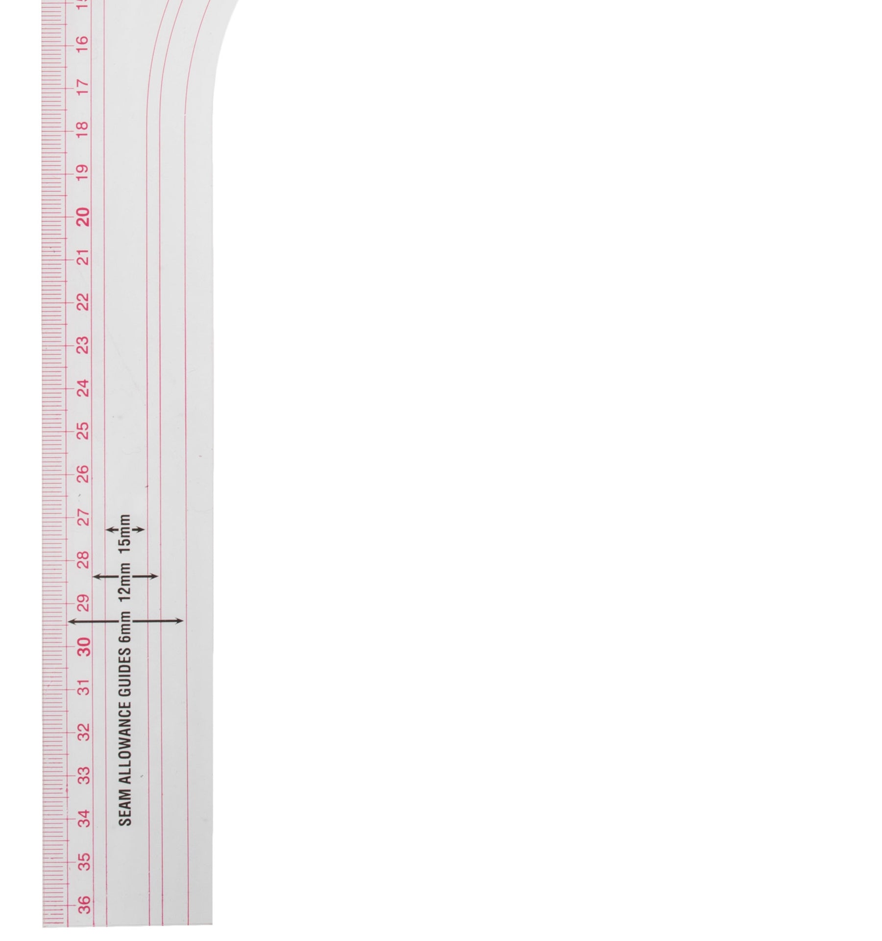 סרגל לתדמיתנות 60X36 ס״מ מפלסטיק שקוף עם קימורים לירכיים ולמותניים