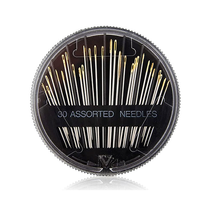 סט 30 מחטים לתפירה בקופסה מסתובבת