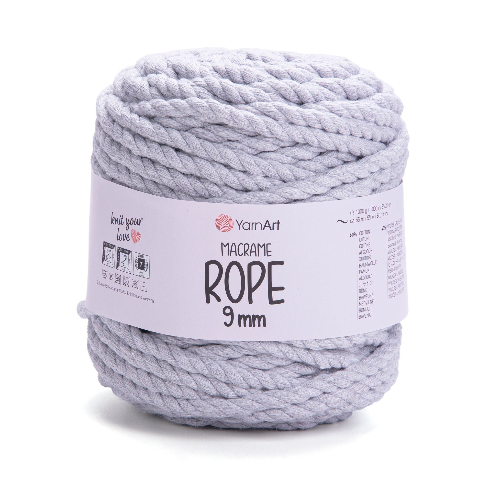 חוט מקרמה עבה 9 מ״מ MACRAME ROPE 9 mm