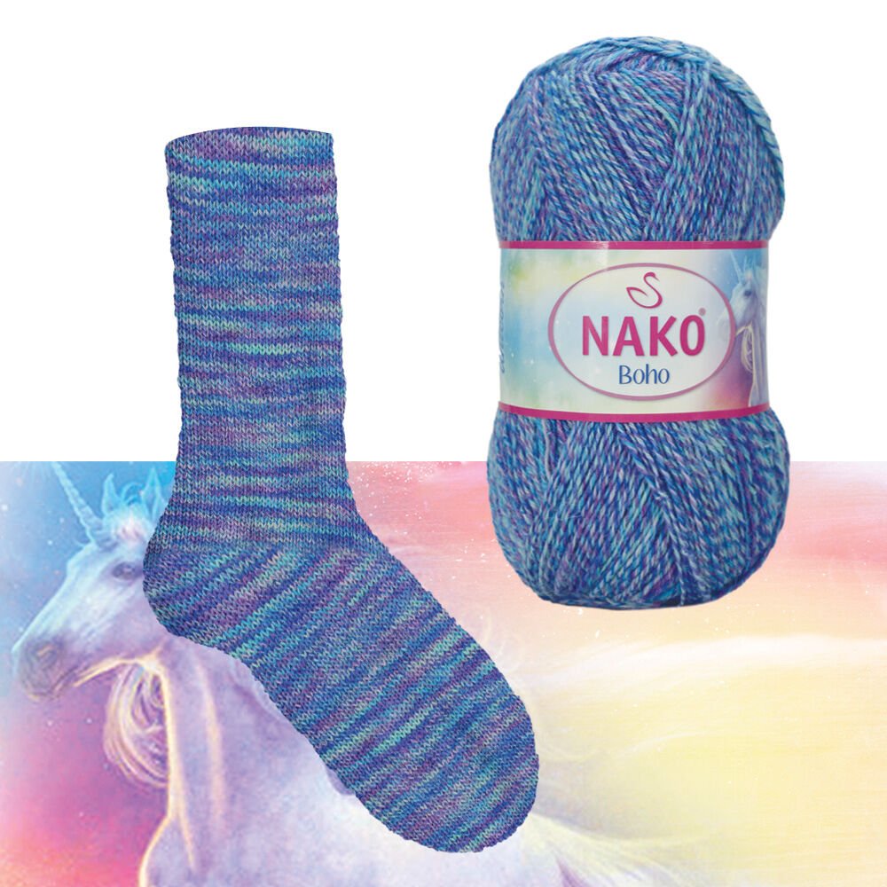 חוטי צמר צבעוני לסריגת גרביים BOHO DESEN