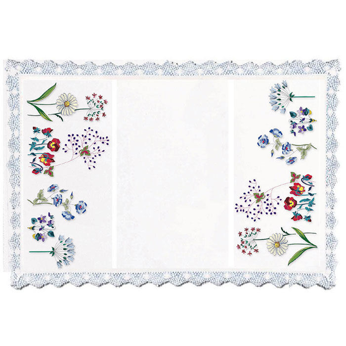 מפית רקמה מסורתית ״הגן הקסום״ לשולחן השבת 35X55 ס״מ 1022.9099