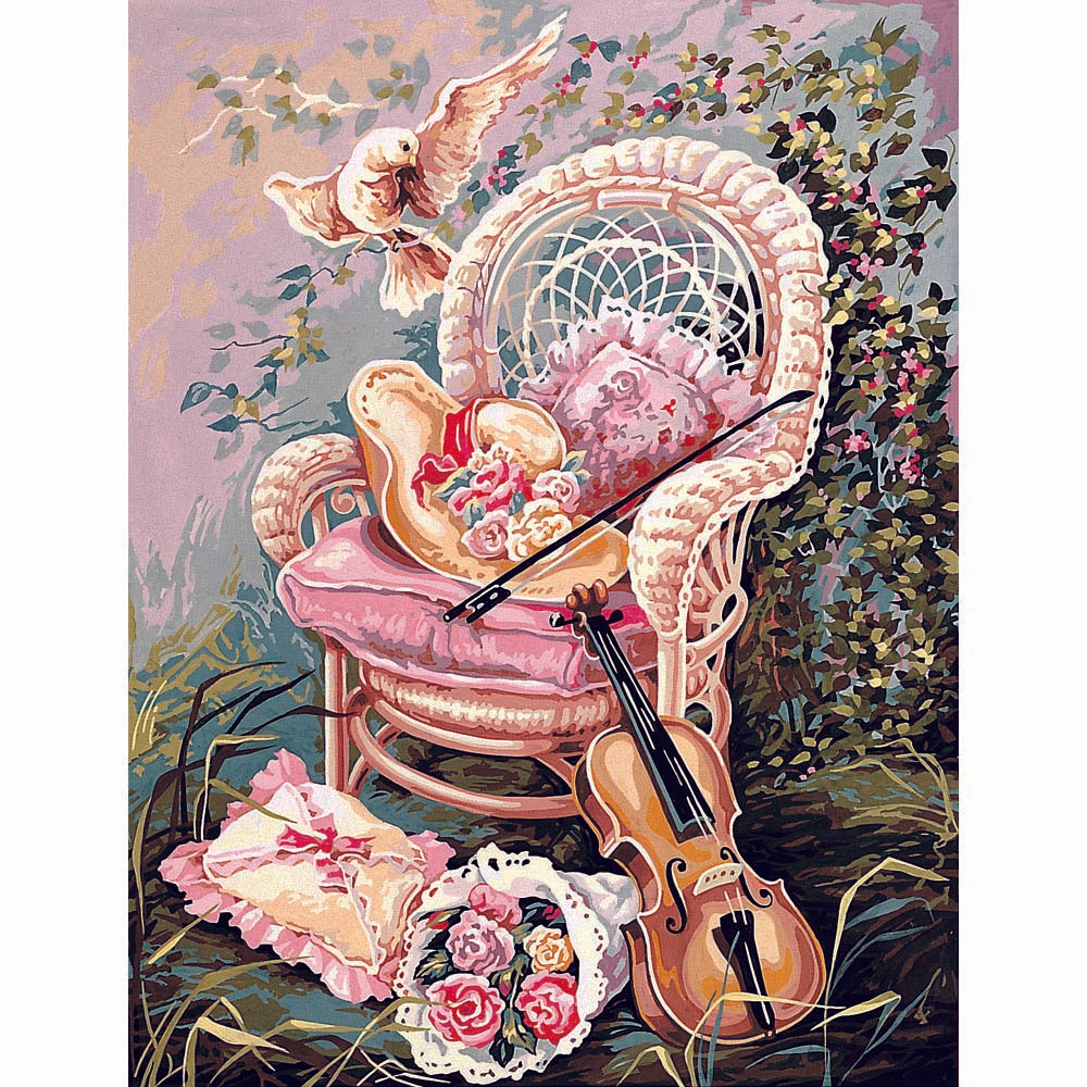 בד קנבס לרקמה עם ציור מודפס בגודל 60X80 ס״מ 981.116