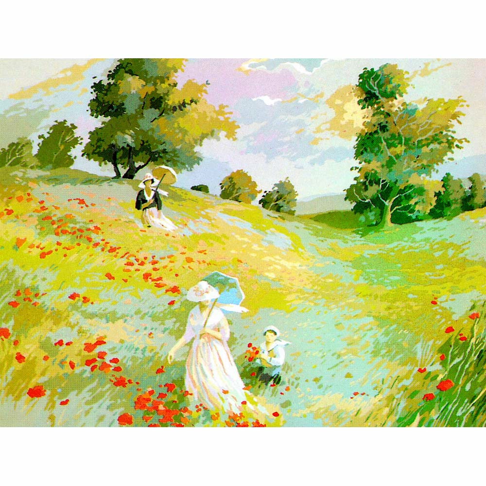 בד קנבס לרקמה עם ציור מודפס בגודל 60X80 ס״מ 981.61