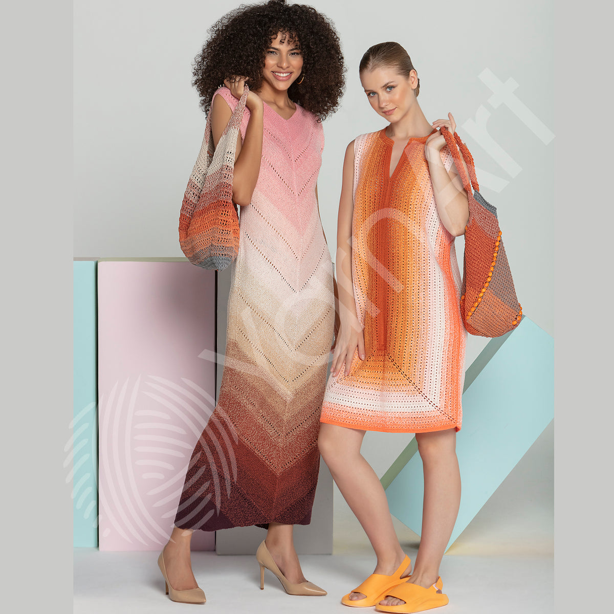 חוטי כותנה צבעוניים לסריגה FLOWERS 250g/1000m