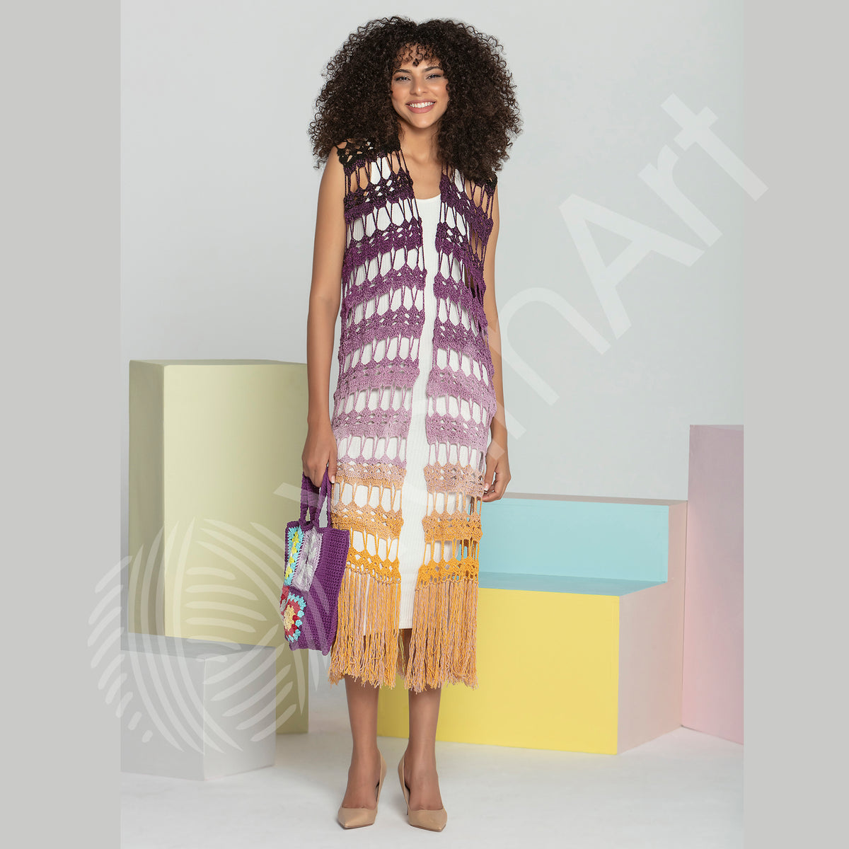 חוטי כותנה צבעוניים לסריגה FLOWERS 250g/1000m