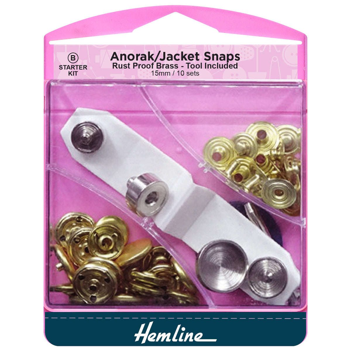 לחצניות מתכת למעיל וז׳קט – 15 מ״מ, (10 סטים)