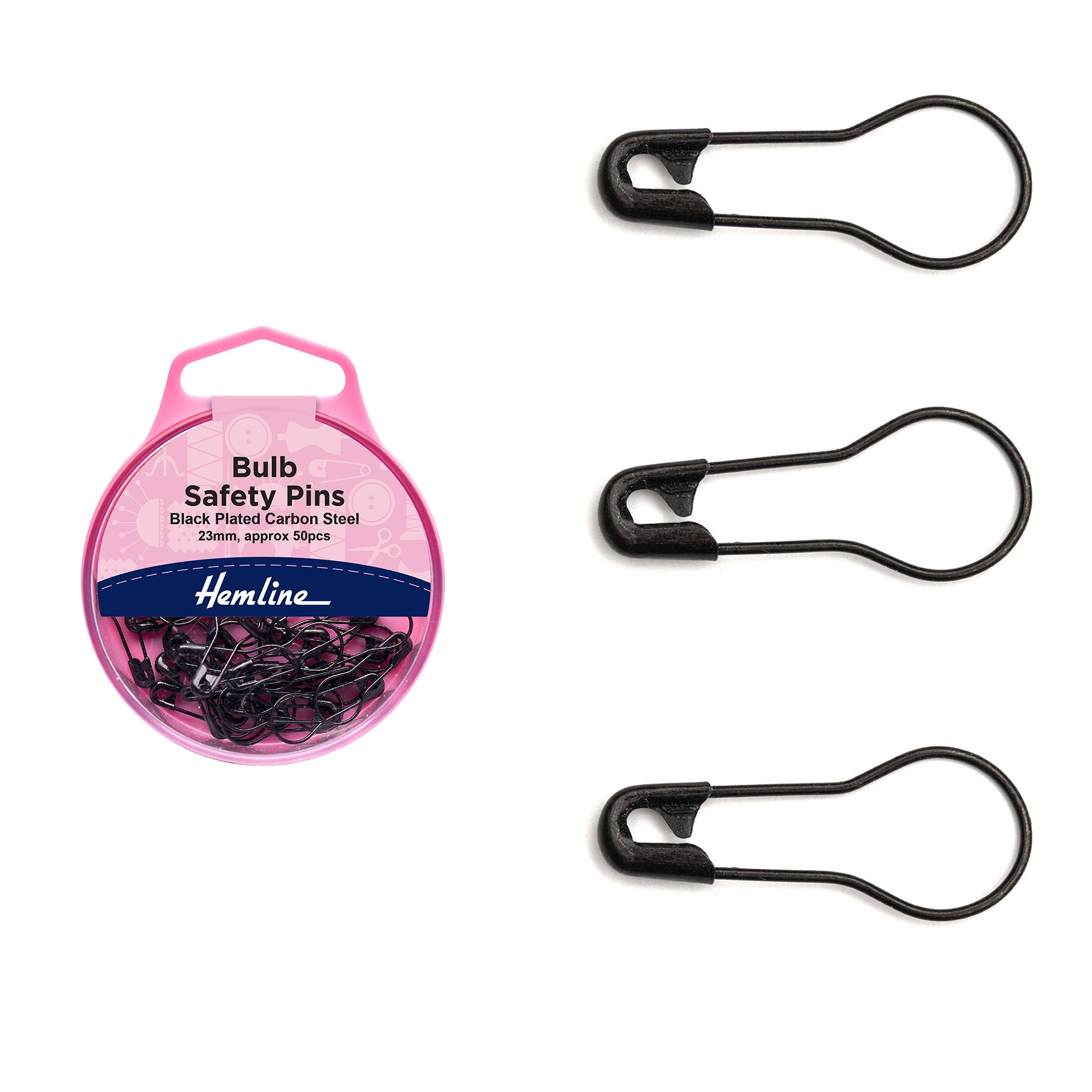 סיכות ביטחון מיוחדות שחור 23 מ"מ, 50 יח׳