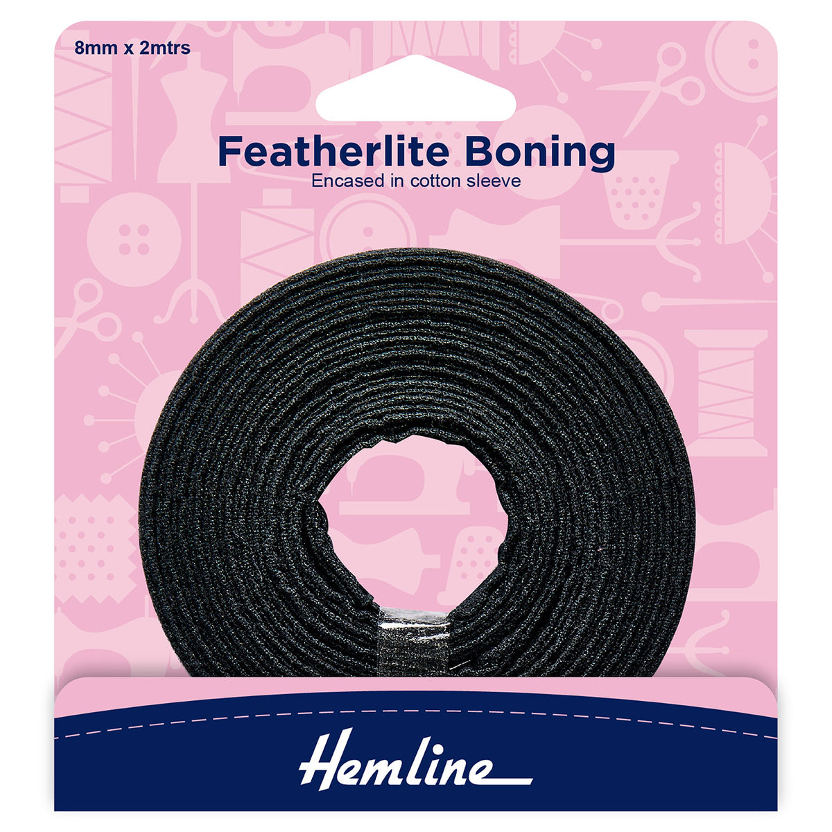 סרט מחוך (Boning) מצופה כותנה 8-12 מ״מ – 2 מטר Hemline