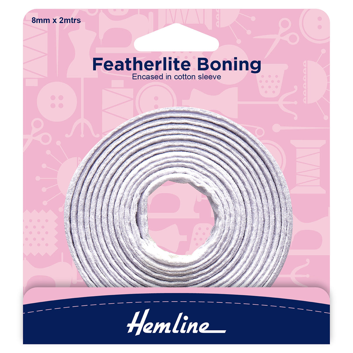 סרט מחוך (Boning) מצופה כותנה 8-12 מ״מ – 2 מטר Hemline