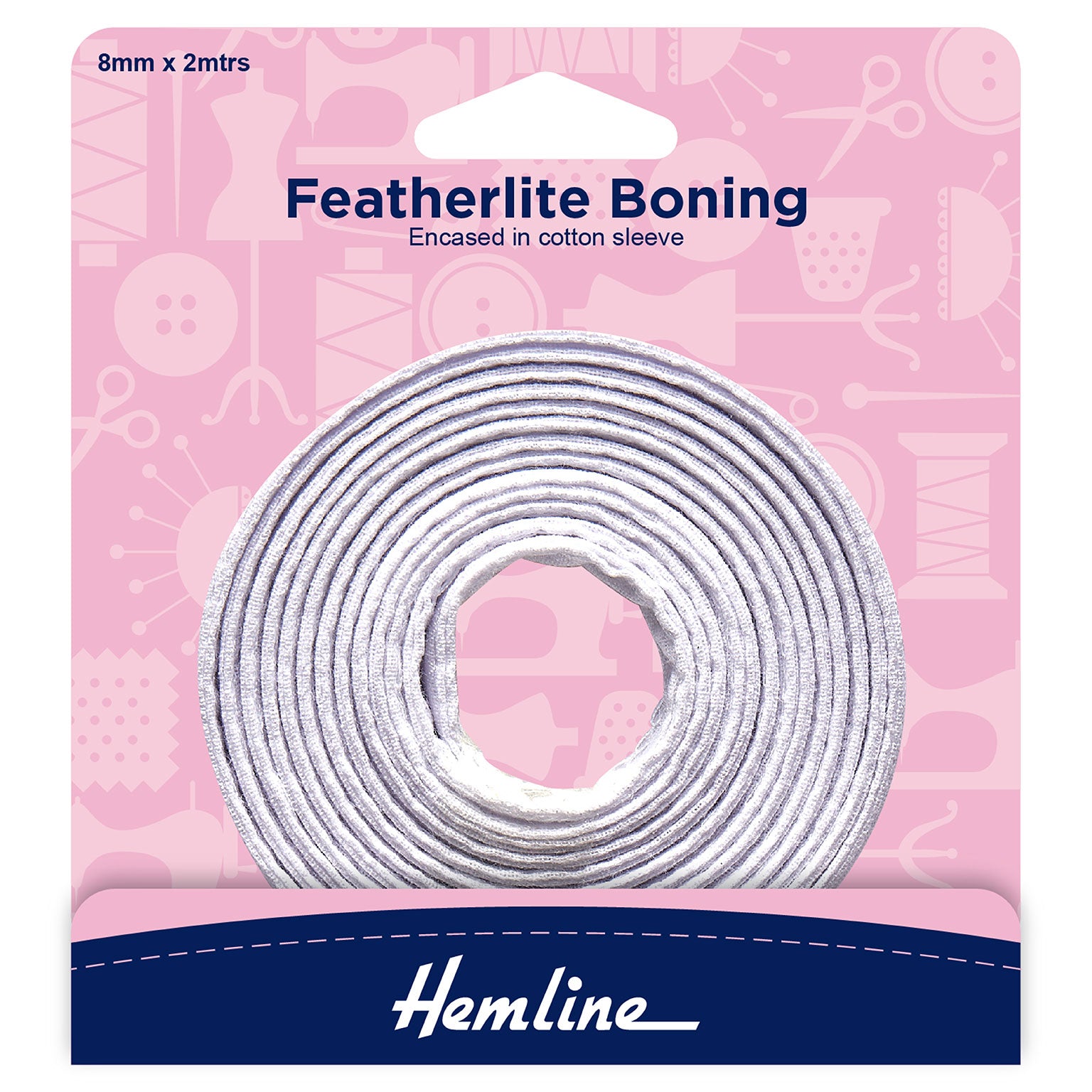 סרט מחוך (Boning) מצופה כותנה 8-12 מ״מ – 2 מטר Hemline