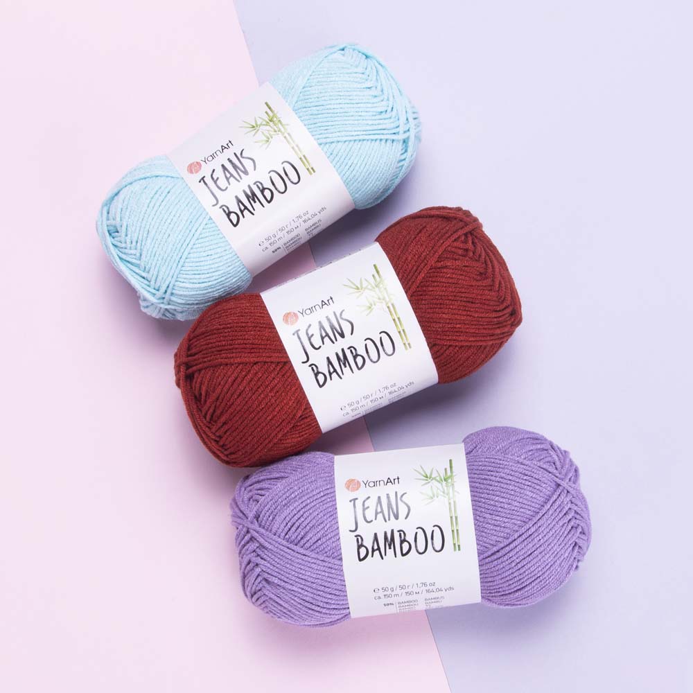 חוטי במבוק לסריגת יד JEANS BAMBOO 50g/150m