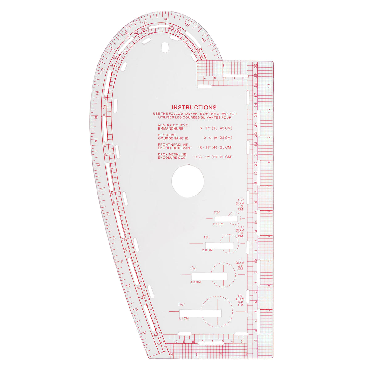 סרגל עקומה רב שימושי 35X19 ס״מ