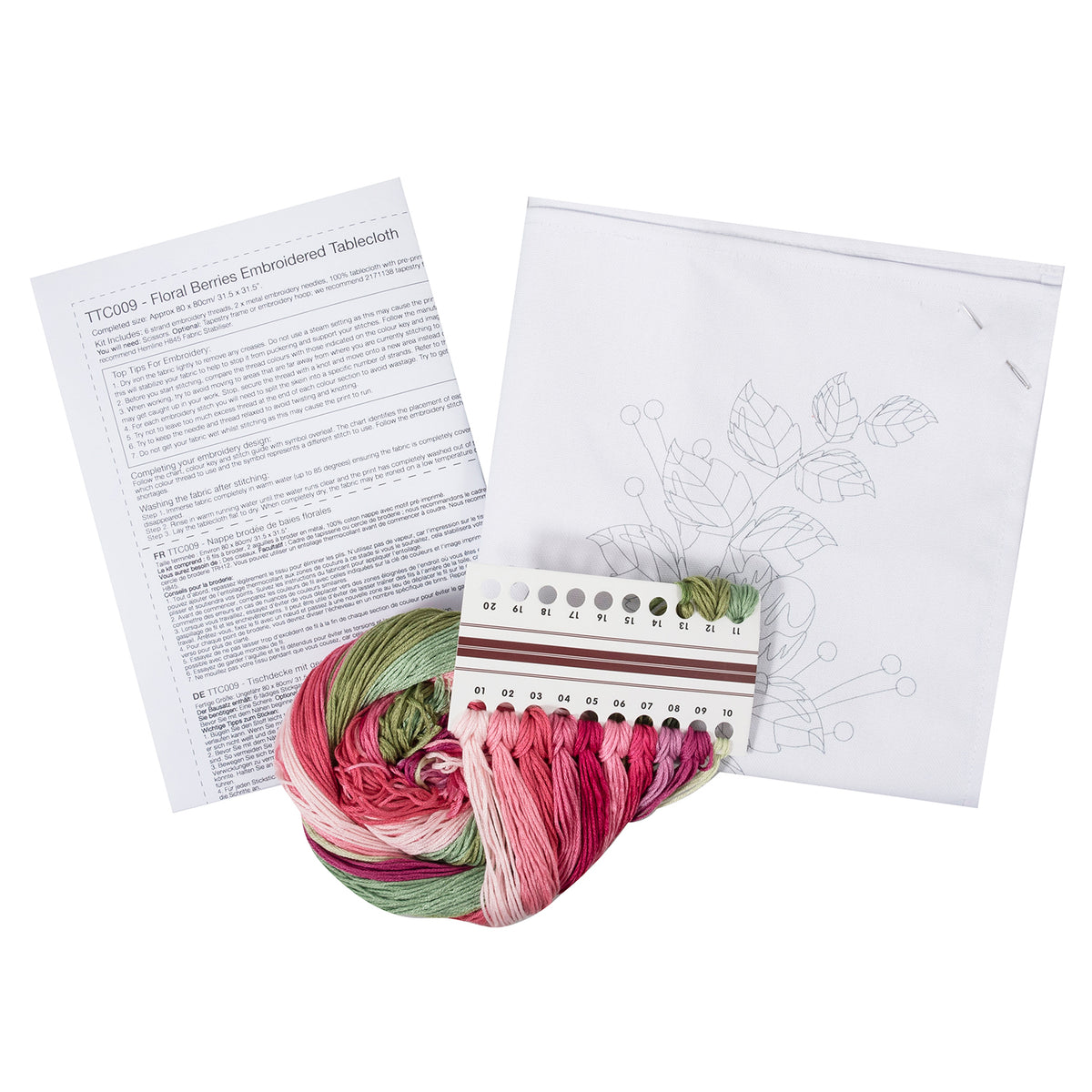 ערכת רקמה למפת שולחן – ורדים קלאסיים 80x80 cm