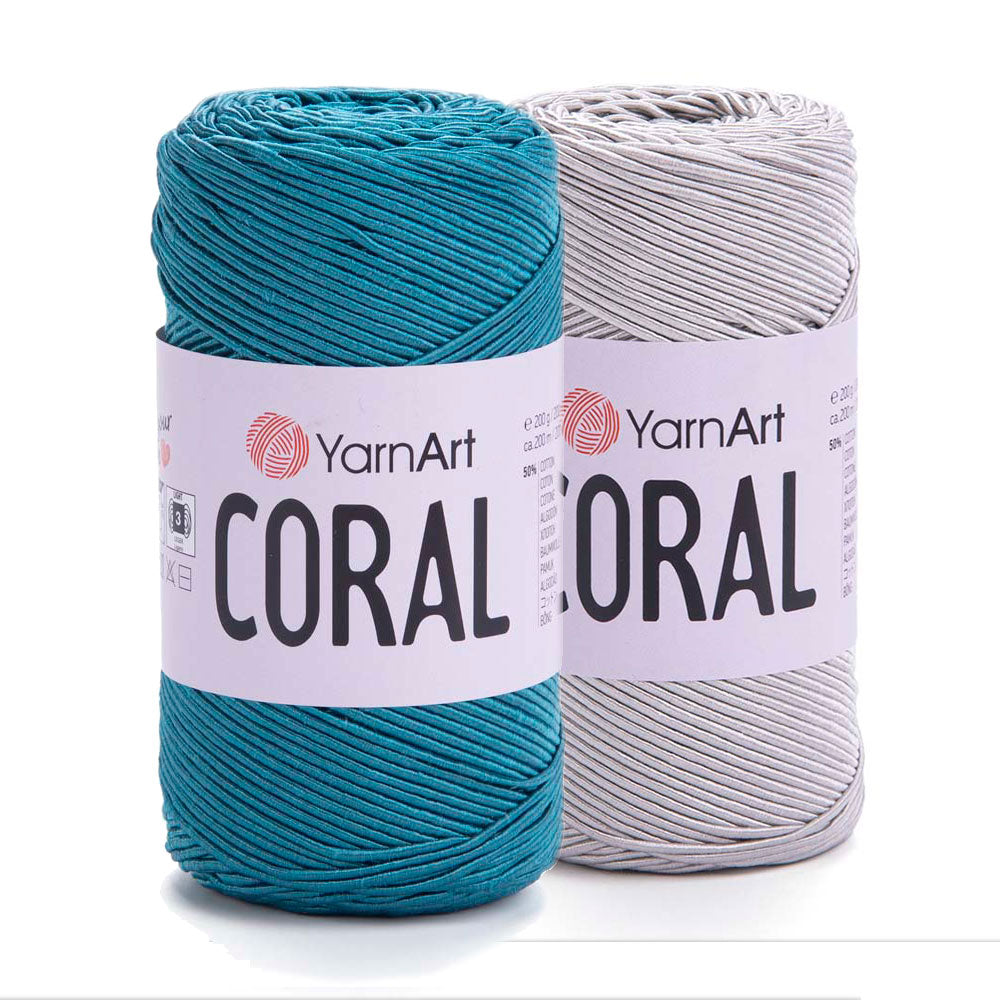 חוטי כותנה לסריגת תיקים  CORAL 200g