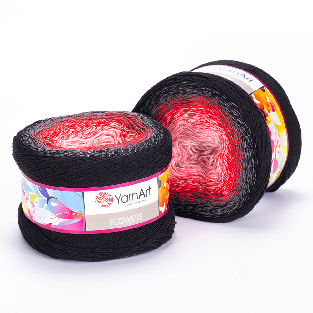 חוטי כותנה צבעוניים לסריגה FLOWERS 250g/1000m