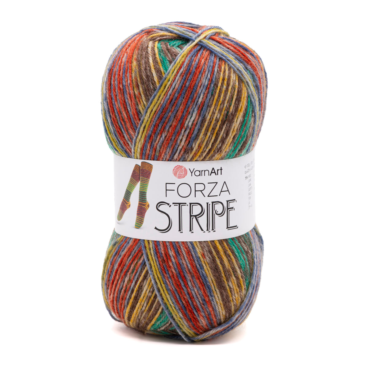 צמר פסים דק לסריגת גרביים FORZA STRIPE
