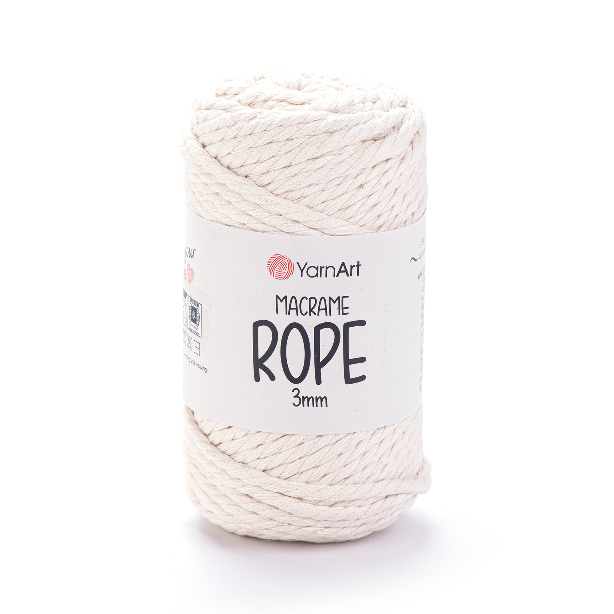 חוטי מקרמה לסריגה ועבודת יד MACRAME ROPE 3MM