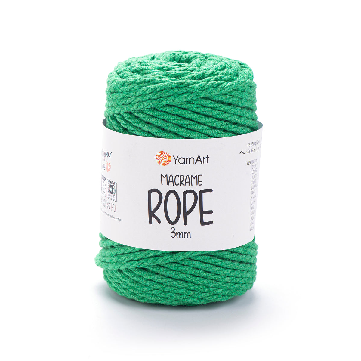 חוטי מקרמה לסריגה ועבודת יד MACRAME ROPE 3MM