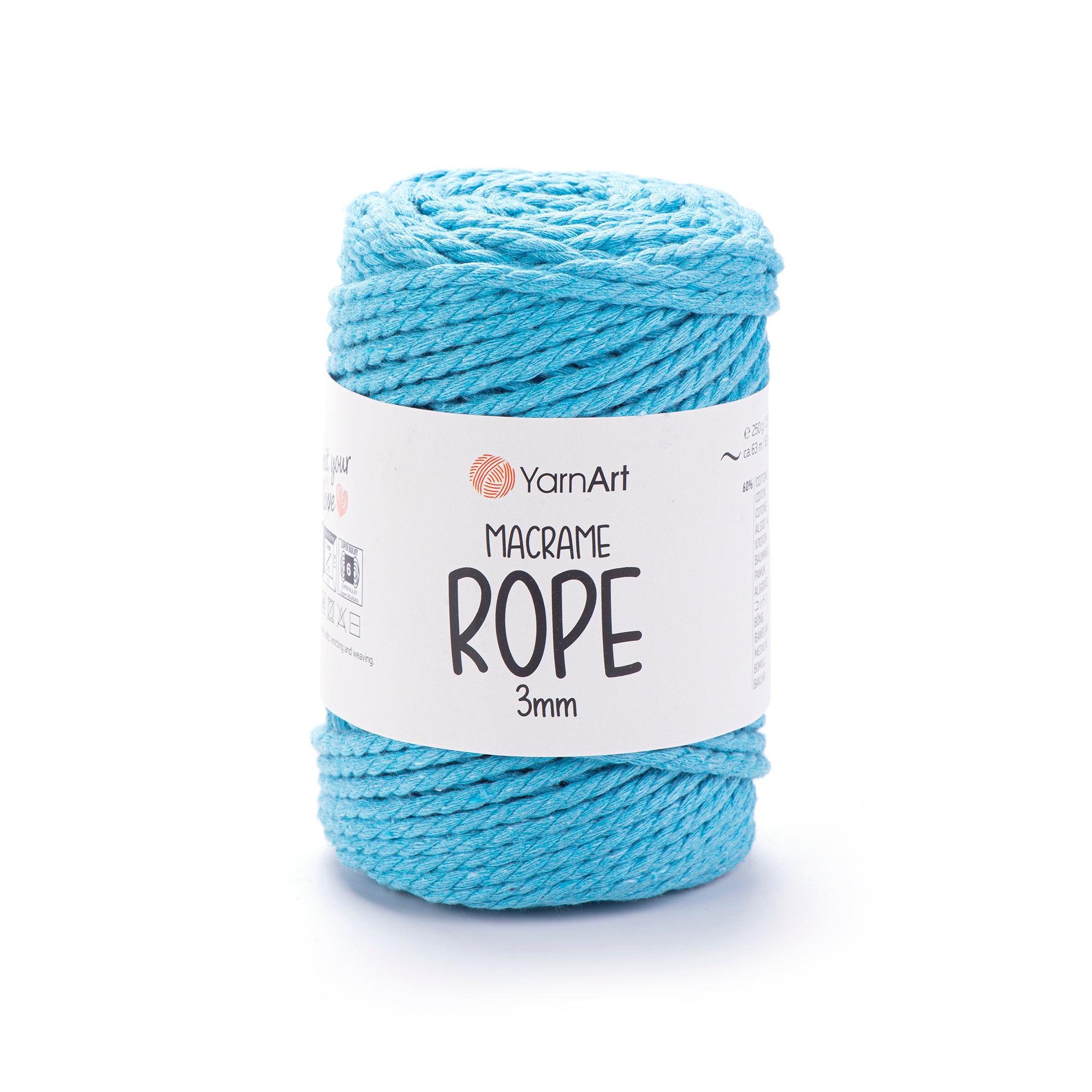 חוטי מקרמה לסריגה ועבודת יד MACRAME ROPE 3MM