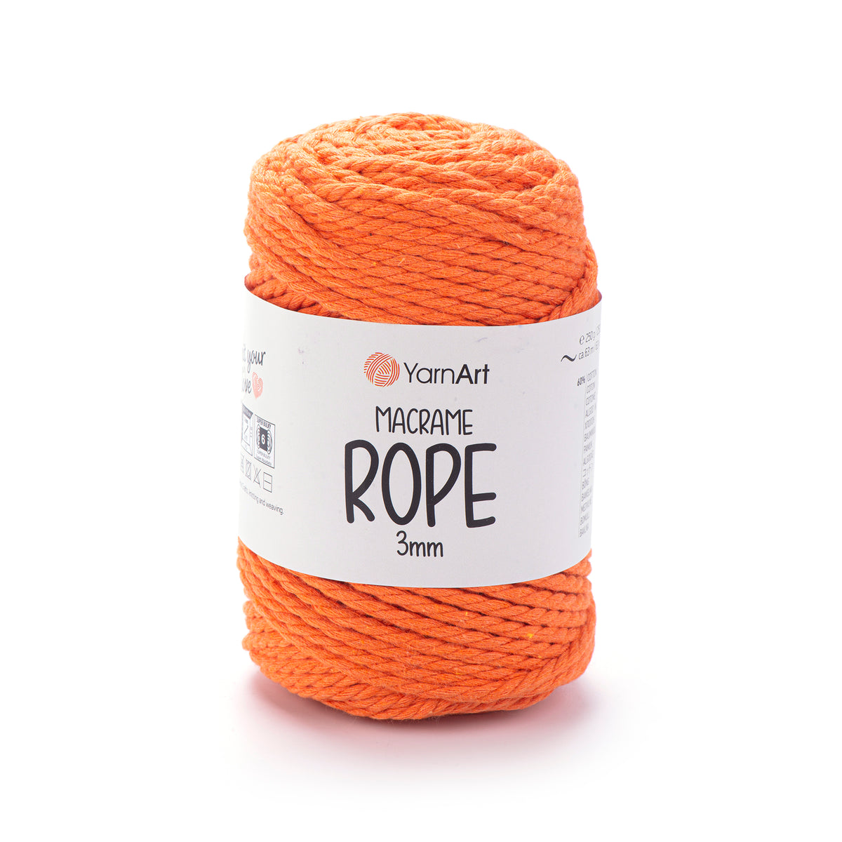 חוטי מקרמה לסריגה ועבודת יד MACRAME ROPE 3MM