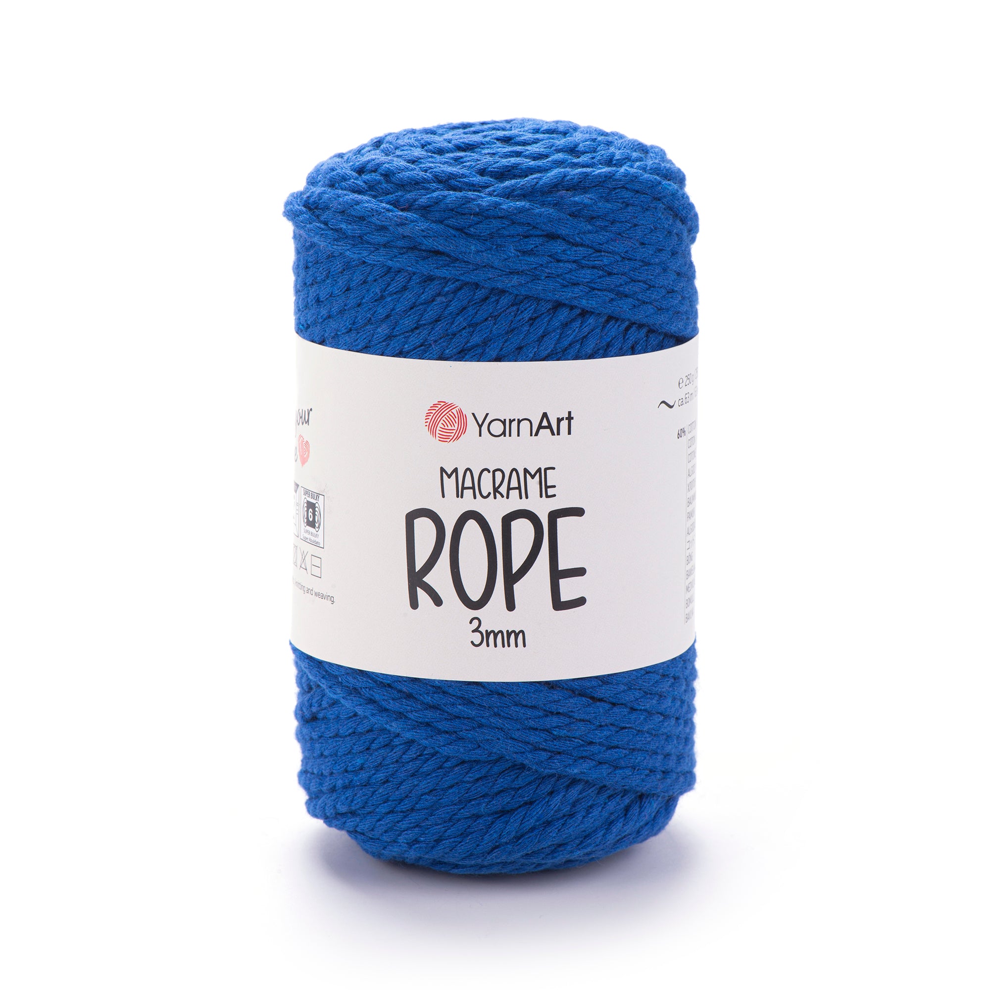 חוטי מקרמה לסריגה ועבודת יד MACRAME ROPE 3MM