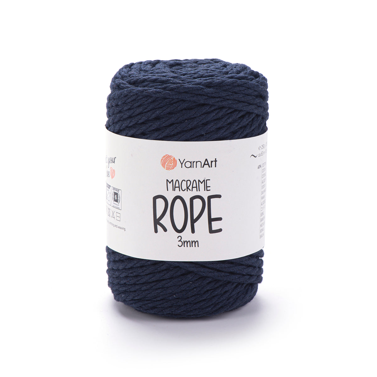 חוטי מקרמה לסריגה ועבודת יד MACRAME ROPE 3MM