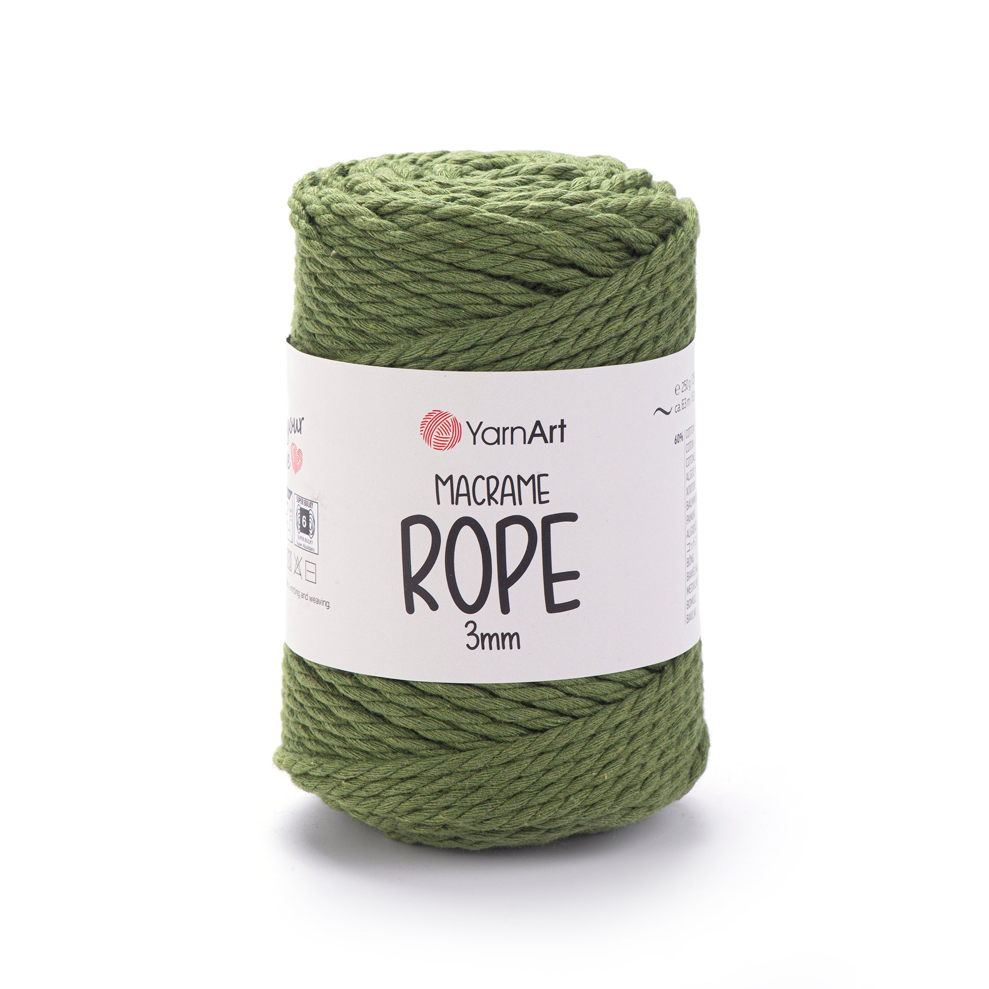 חוטי מקרמה לסריגה ועבודת יד MACRAME ROPE 3MM