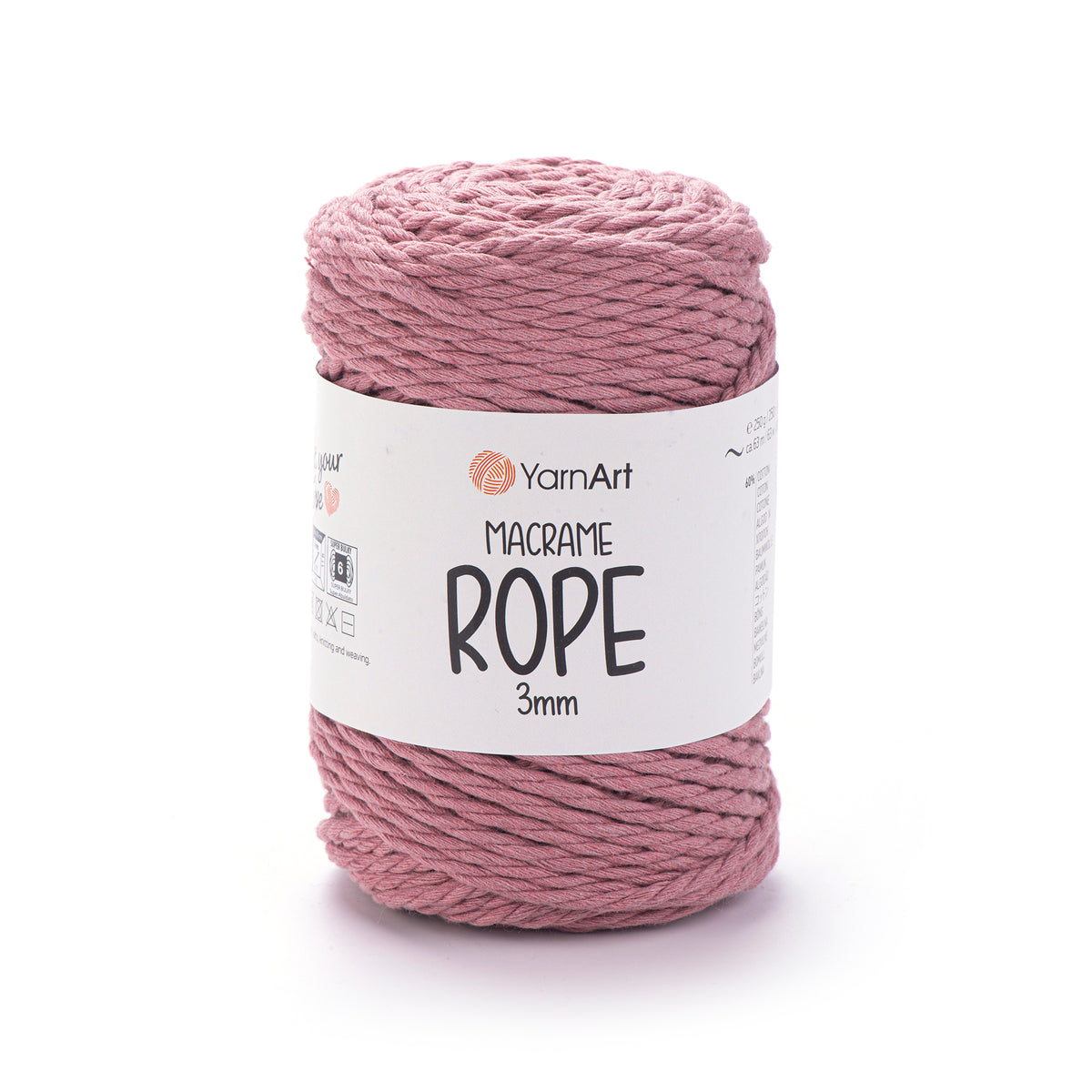 חוטי מקרמה לסריגה ועבודת יד MACRAME ROPE 3MM