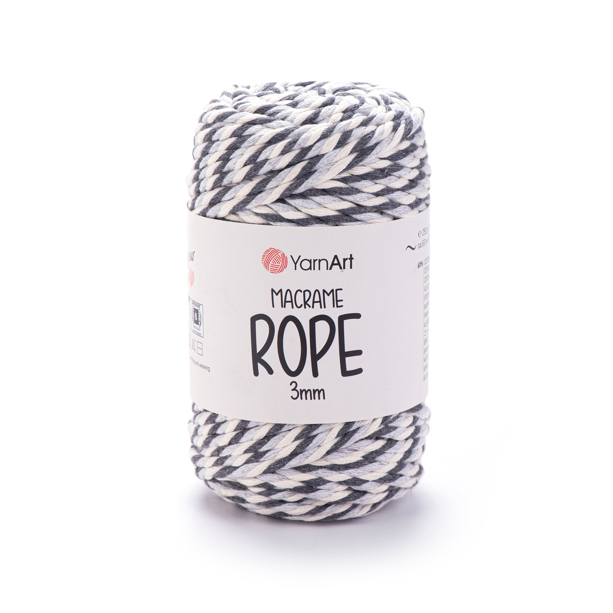 חוטי מקרמה לסריגה ועבודת יד MACRAME ROPE 3MM