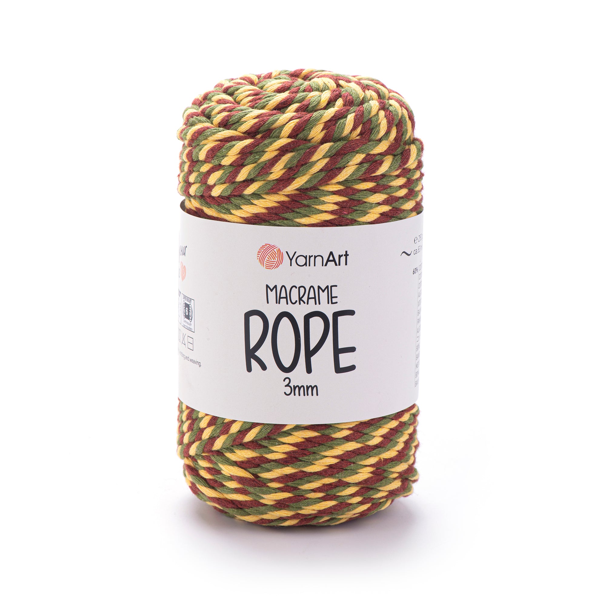 חוטי מקרמה לסריגה ועבודת יד MACRAME ROPE 3MM