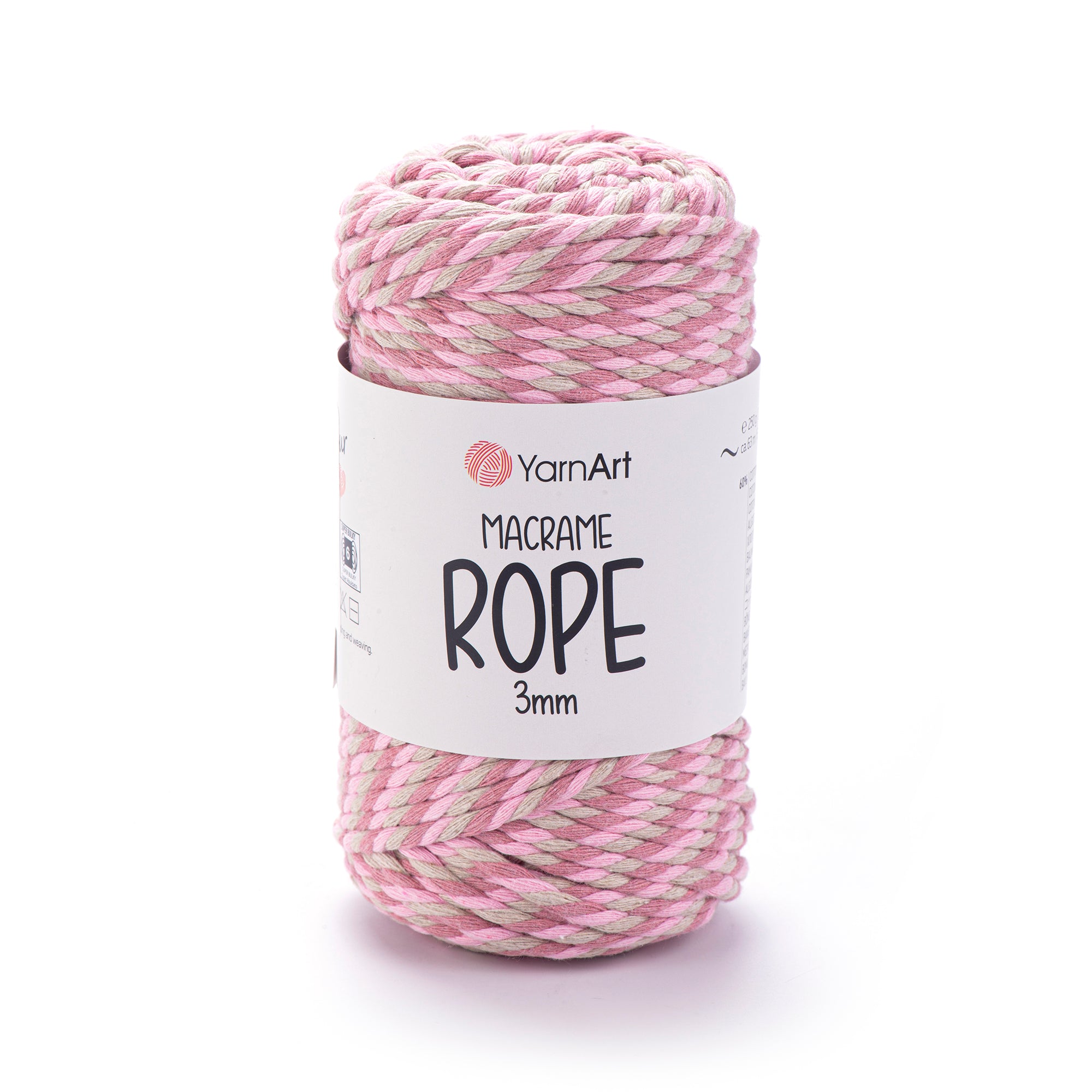 חוטי מקרמה לסריגה ועבודת יד MACRAME ROPE 3MM