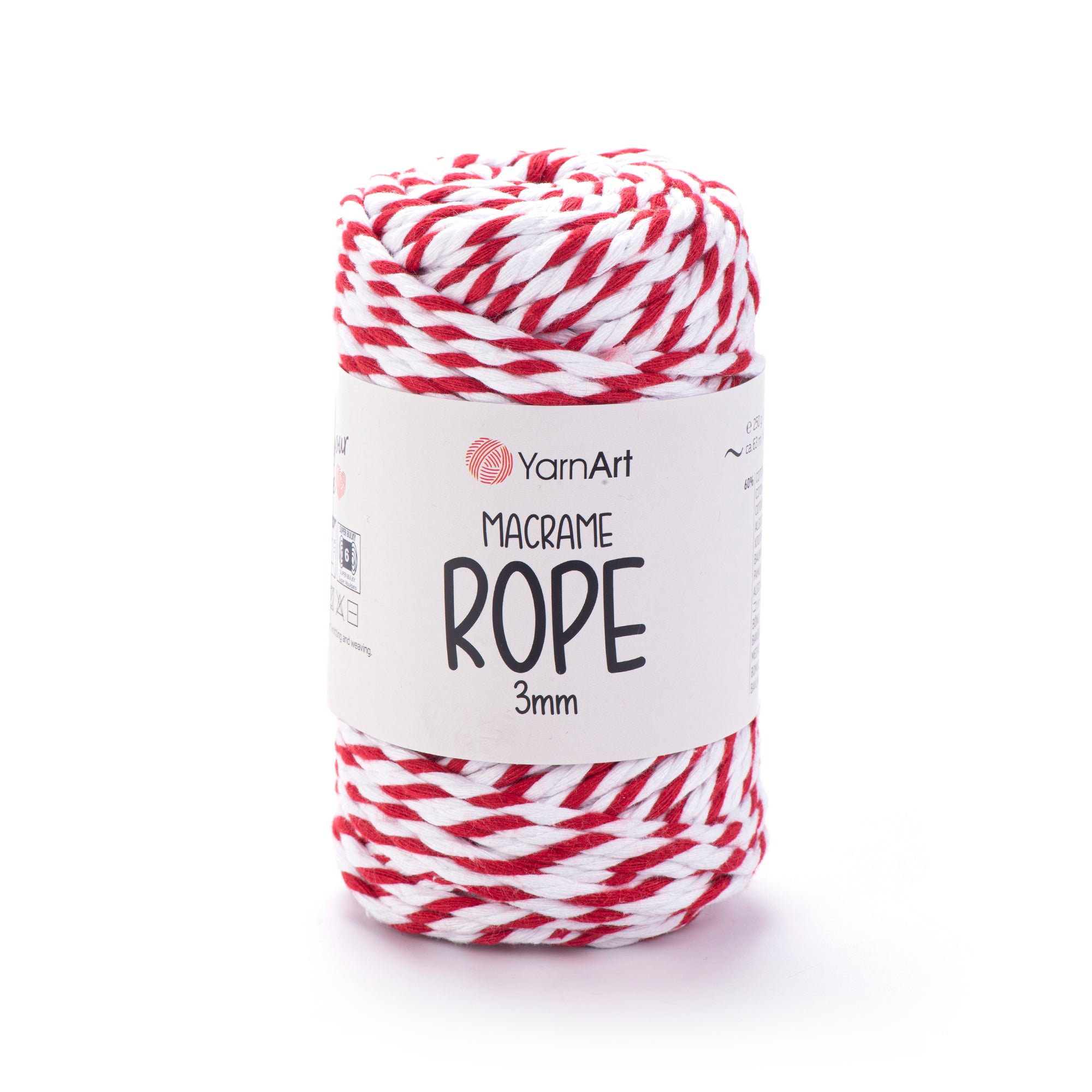 חוטי מקרמה לסריגה ועבודת יד MACRAME ROPE 3MM