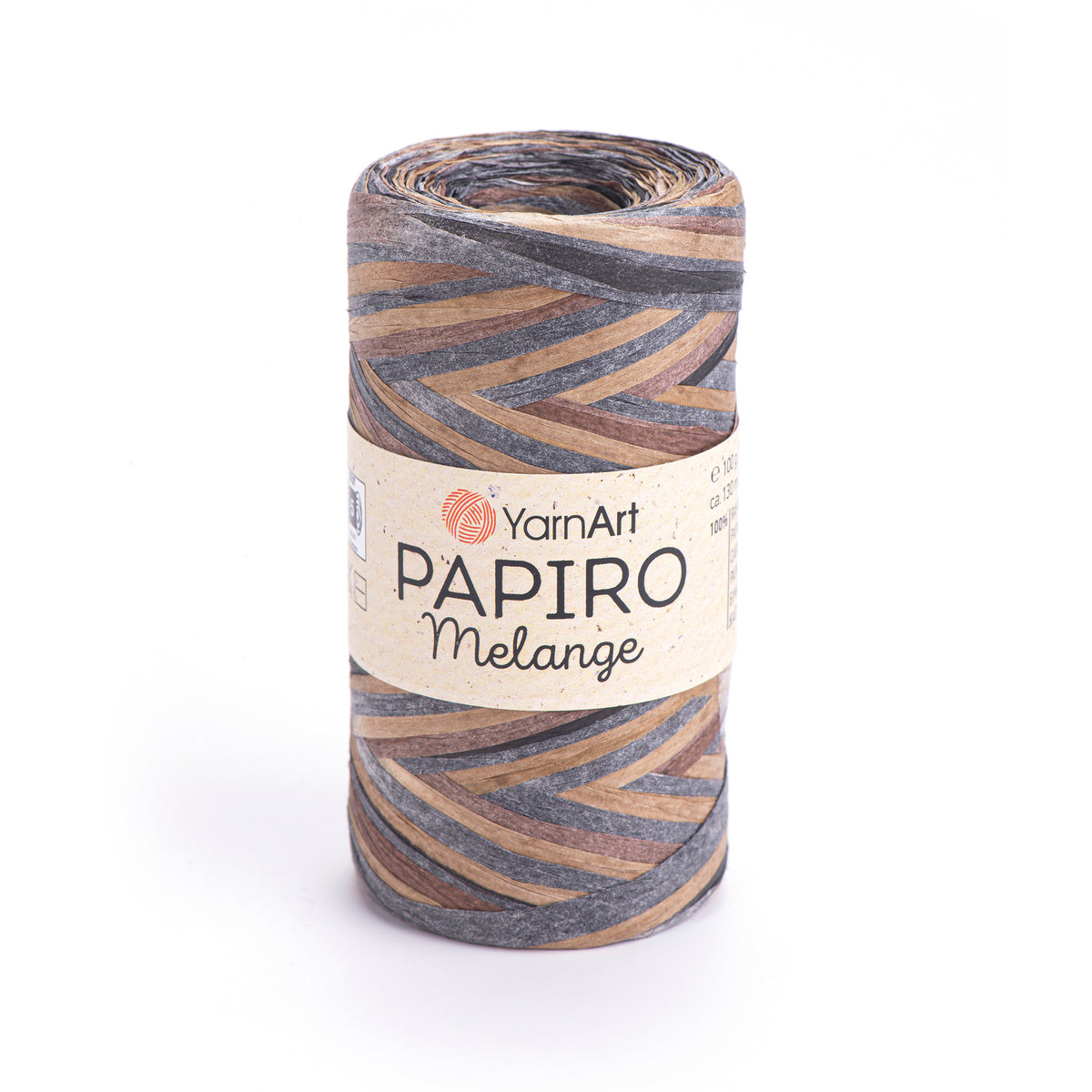 חוט רפיה לסריגה Papiro Melange – לתיקים, כובעים וסלסלות | 100g/130m