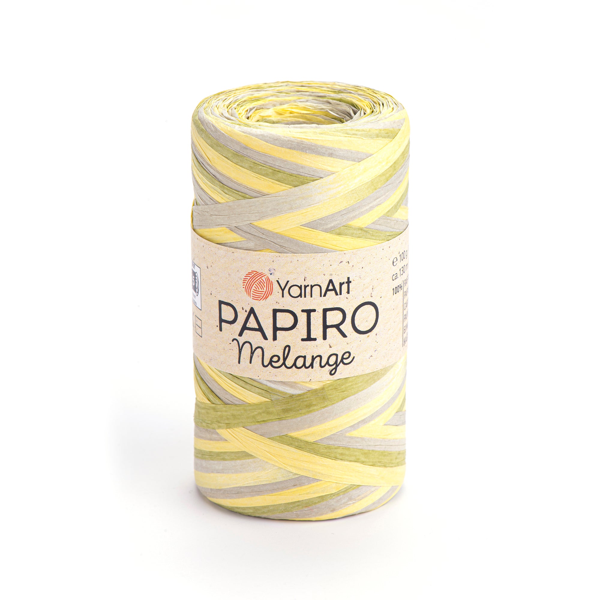 חוט רפיה לסריגה Papiro Melange – לתיקים, כובעים וסלסלות | 100g/130m