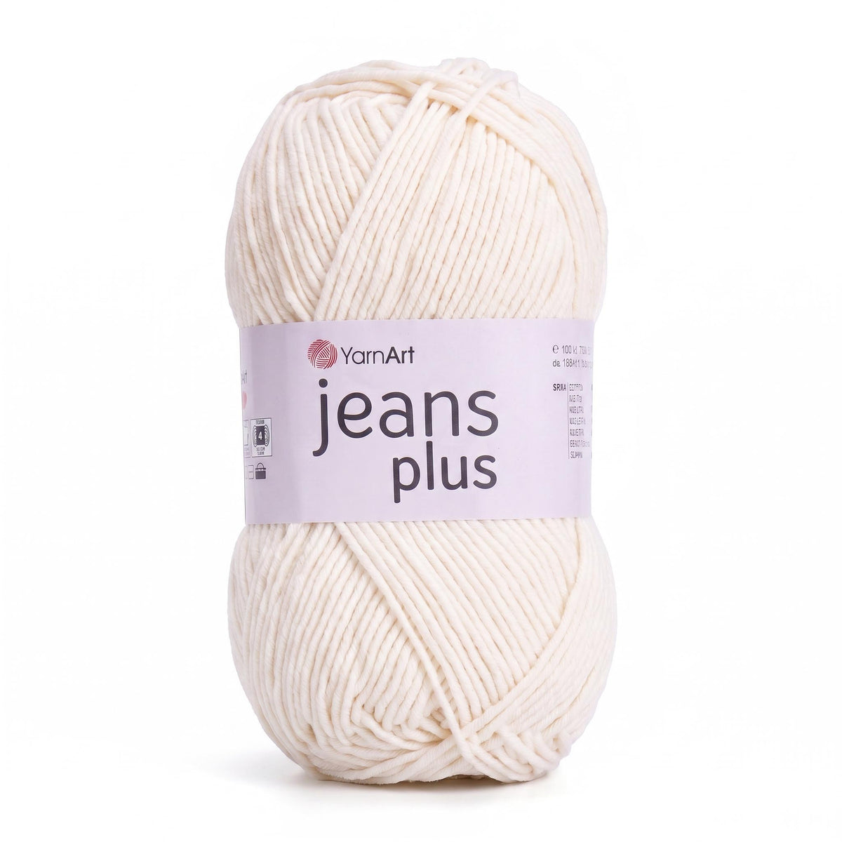 חוטי כותנה לסריגת תיקים, בובות ושמכות JEANS PLUS 100g/160m