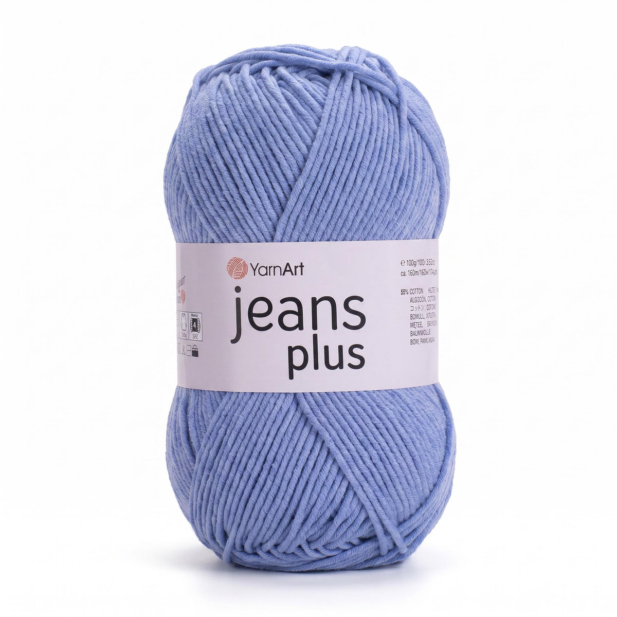חוטי כותנה לסריגת תיקים, בובות ושמכות JEANS PLUS 100g/160m