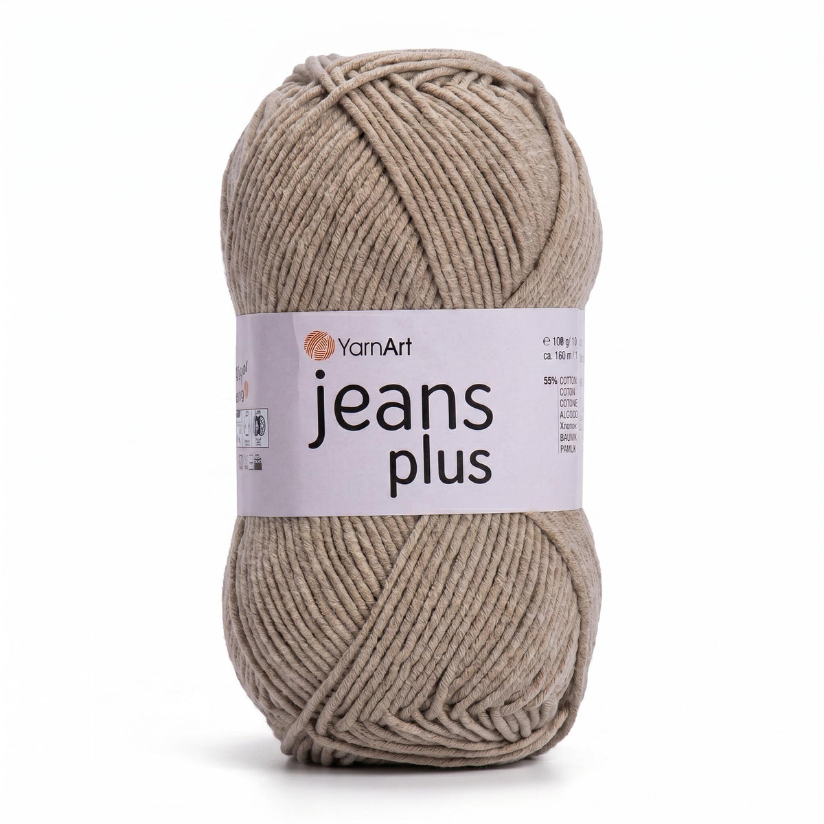 חוטי כותנה לסריגת תיקים, בובות ושמכות JEANS PLUS 100g/160m