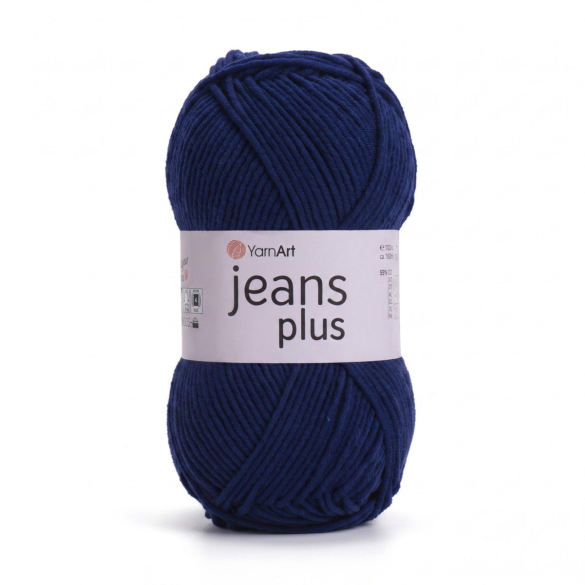 חוטי כותנה לסריגת תיקים, בובות ושמכות JEANS PLUS 100g/160m