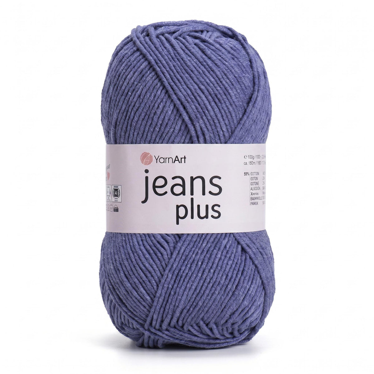 חוטי כותנה לסריגת תיקים, בובות ושמכות JEANS PLUS 100g/160m
